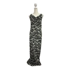 Tommy Bahama Black White Abstract Print Maxi Sundress Small Petite